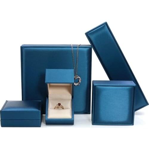 Faux Leather Jewellery Packaging Box Wholesale Ring Pendant Necklace Jewelry Gift Storage Case