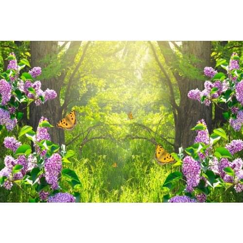 Spring Flower Summer Forest Butterfly Dreamy Jungle Tree Baby Portrait Backdrop Vinyl Photography Background For Photo Studio