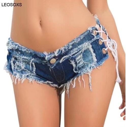 2021 New Summer Womens Trendy Dark Blue Jeans Shorts Nightclub Low Waist Sexy Female Shorts Fashion Pants