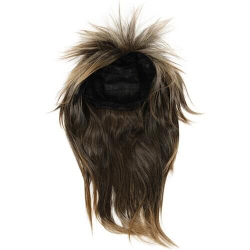 80s LADIES GLAM PUNK ROCK ROCKER CHICK TINA TURNER WIG FOR A FANCY DRESS COSTUME - Brown Black