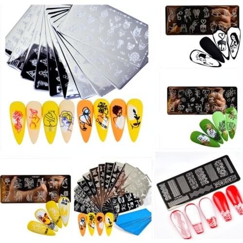 1Pc Nail Stamping Plates Flower Butterfly Nail Art Plate Stainless Steel Stamping Templates for Printing Manicure Stencil Tools