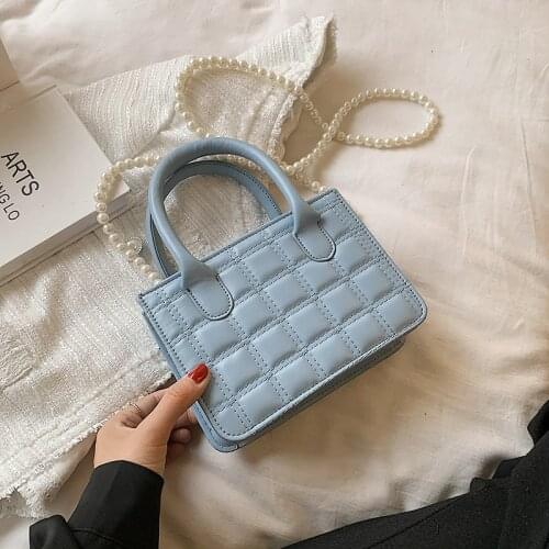 2021 Plaid Pattern Shoulder Bags INS Fashion Women Crossbody PU Leather Small Square Bag Female Flap Chain Bag sac a main