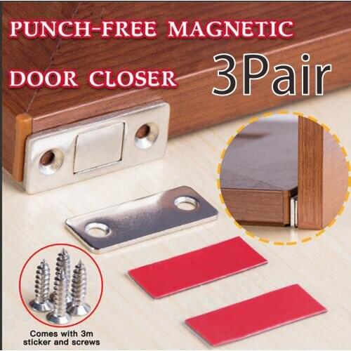 3pc Perforation-free Door Closers, New High-quality Ultra-thin Magnetic Door Closers, Super Magnetic Door Closers Доводчик