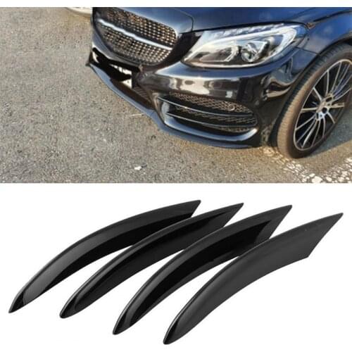 50%HOT4Pcs Air Intake Grille Compact Anti-Scratch Black Car Air Inlet Cover Fog Light Trim for Benz C Class W205 C180 C200
