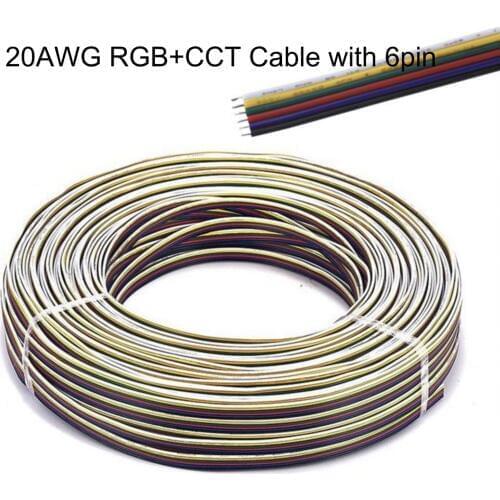 6Pin 20AWG Wire for RGB+CCT Strip