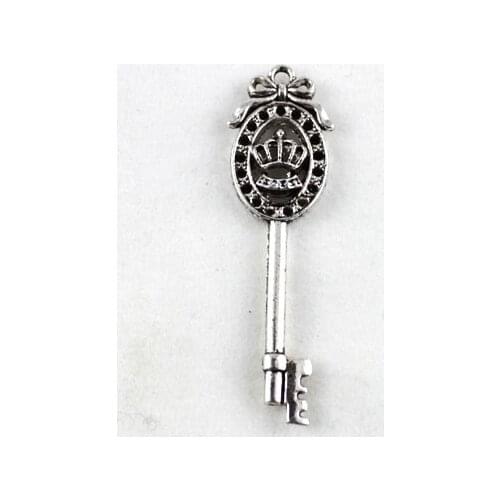 90PCS Tibetan silver bow key charm A12666
