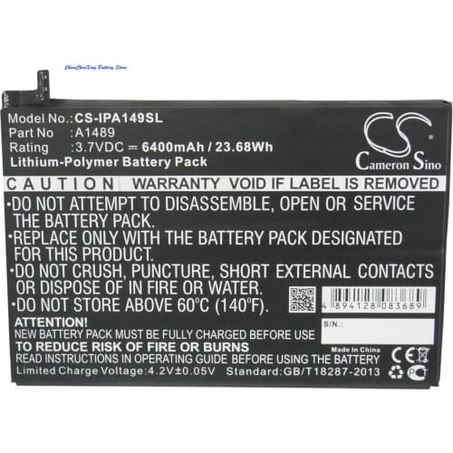 Cameron Sino 6400mAh Battery A1489, A1512 for Apple A1489, A1490, A1599, A1600, A1601, i-Pad Mini 2, i-Pad Mini 3