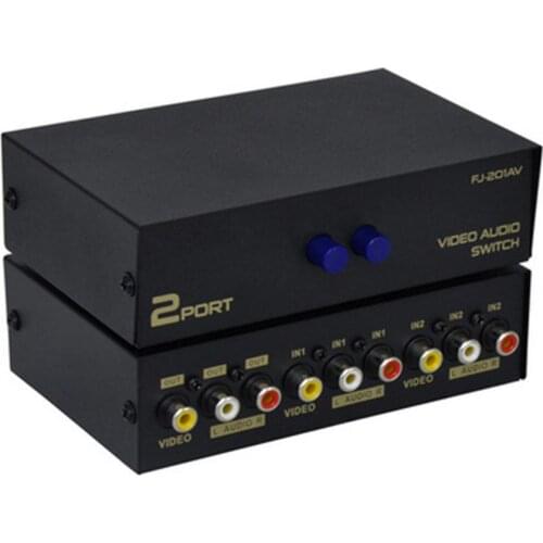 AV Switcher 2 Into 1 Audio And Video Switcher 2 Cut 1 Audio RCA Mechanical Button Switcher For DVD/set-top Box/game Console