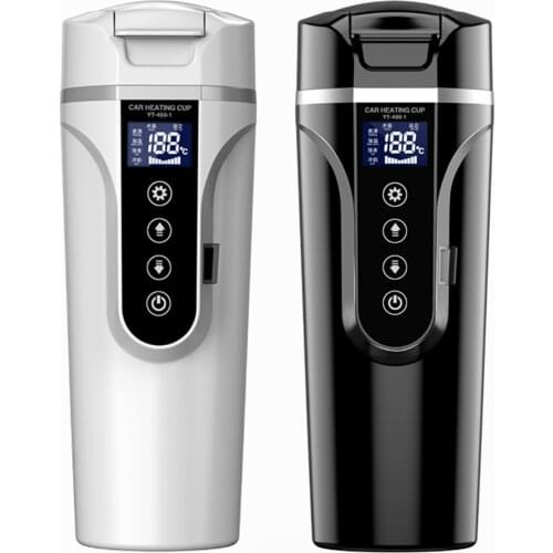 Car Electric Heating Cup 12V/24V 350ml Car Heated Smart Mug With Temperature Control Water Cup For Car Electrical Appliances