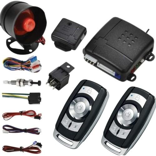 Car Central Lock Universal Auto Remote Central Kit Vehicle Door Lock with Shock Sensor and 2 Replacement Remote Contorl