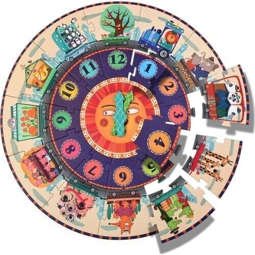 Mideer Elk Clock Pairing Puzzle Childrens Digital Cognitive Puzzle Multifunctional Creative Clock Time Travel