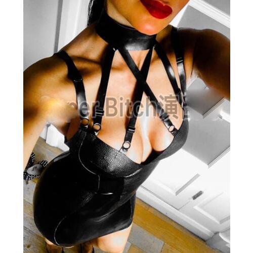 Custom ightclub women dance wear sexy black patent leather hollow series bar gogo party girl costumes n dropshipping