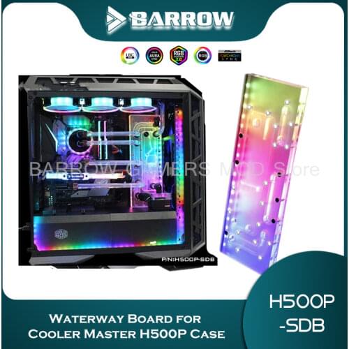 Barrow Distro Plate For CoolerMaster H500P Case LRC2.0(5V 3Pin AURA) Water Cooling Program H500P-SDB