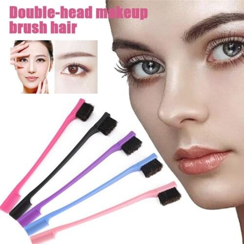 1Pc Double Sided Eyebrow Brush Comb Edge Control Brush Comb Hair Gel Smooth Makeup Tools Hair Care