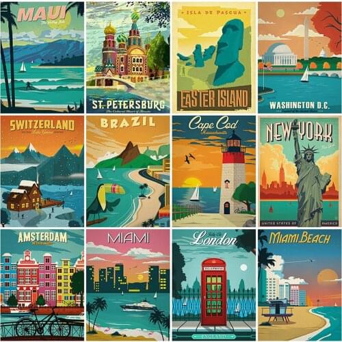 EverShine Diamond Painting City Full Square Diamond Embroidery New York Picture Of Rhinestones Mosaic Landscape Wall Decor