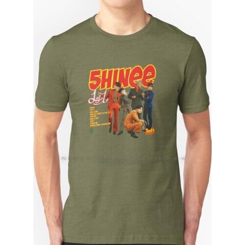 Shinee-- Tracklist T Shirt 100% Pure Cotton Shineeworld Shawol Kpop Jonghyun Onew Taemin Key Minho Tracklist Comeback 90s 1 Of