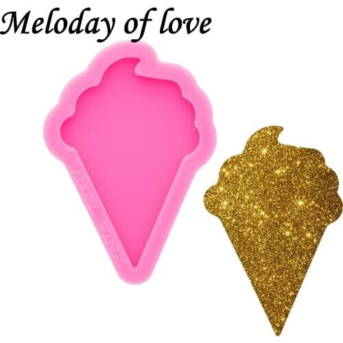 Glossy Silicone Resin Ice cream shape Socket Mould DIY for Badge Reel Mold Epoxy Making Jewelry DY0631
