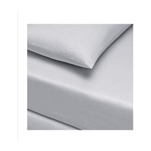 Tac Fitted Bed Sheet Kit Set Gray-Fitted Bed Sheet: 120x200 cm, Standard Pillowcase: 50x70 cm