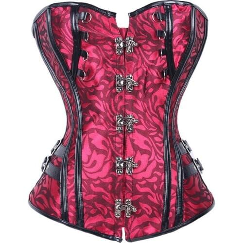 Steampunk Corset Metal Lock Corsets Women Autumn Outfit Plus Size 6XL Bustier Boned Retro Steam Punk Gothic Gorset Overbust Sexy