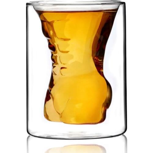 Creative Crystal Skull Head Glass Cup Double-layer Beer Mug Glass Transparent Cups Whiskey Wine Glasses Vodka Bar Club Alcohol