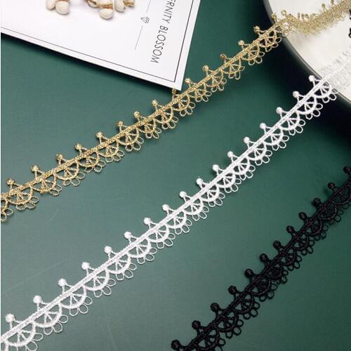 2 Yards High quality Water Soluble Gold Lace Trim Braid Lace DIY Garment Accessories Embroidery Fabric Lace Trims 15mm