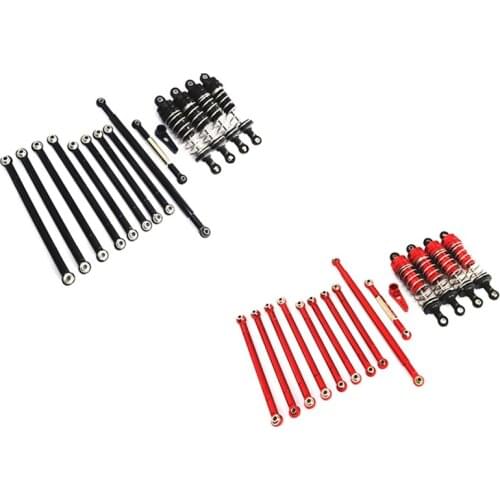 For MN86S MN86 MN86KS MN86K MN G500 Metal Pull Rod Steering Link Rod Shock Absorber Set 1/12 RC Car Upgrade Parts