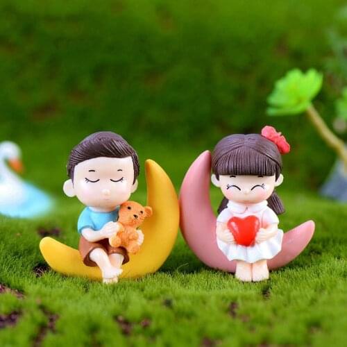 Mini Resin Craft Lovers Swan Ladybug Mushroom Unicorn Squirre Micro Landscape Ornament Fairy Garden Miniature Figurine Supply