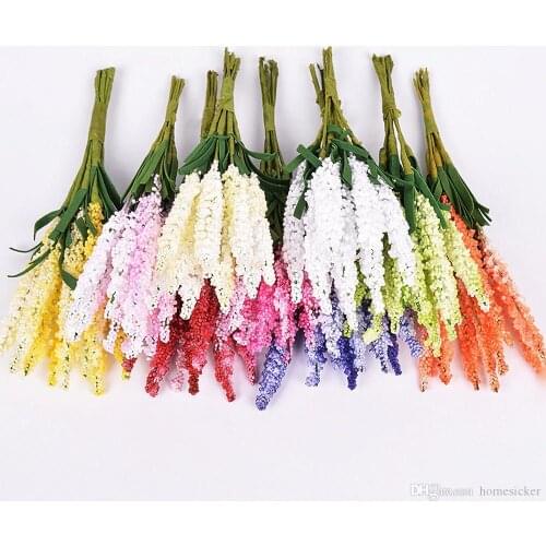 20Pcs/lot Mini PE Lavender Artificial Flowers for Wedding Home Decoration DIY Craft Gift Bride Wreath Scrapbooking Fake Flower