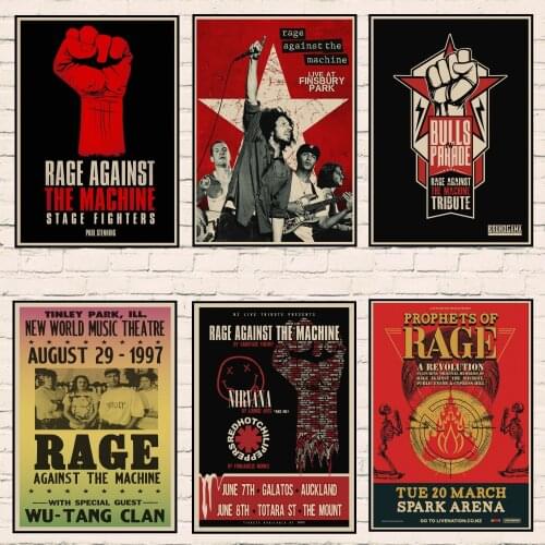 Rage Against The Machine Rap-Metal Home Furnishing decoration Kraft acid rock music Poster Drawing core Wall sticker Home Decora