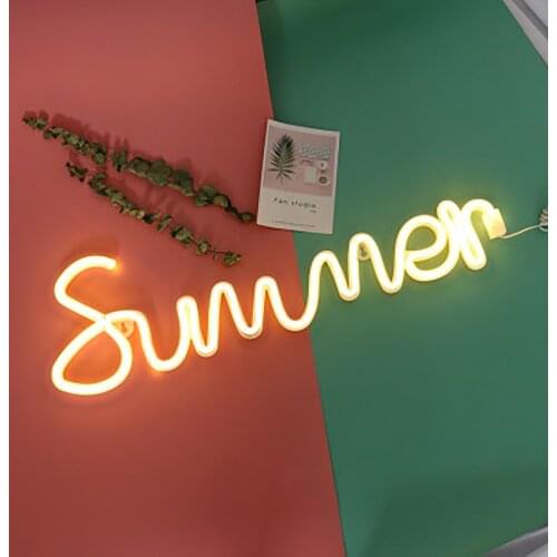 KOKEKA The New SUMMER Led Neon Light Battery + USB Powered Cute Lamp for Bedroom Party Decoration Holiday Gift Photo Background