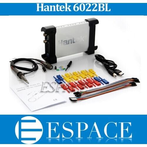 5pcs/lot From Factory Directly Hantek 6022BL 20MHz Bandwidth USB Oscilloscope Generator 16CH Logical Analyzer free DHL