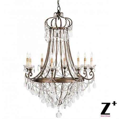 Replica item Eight Lights Scarlett Chandelier Crystal Vintage Crown Wrought Iron D60cm x H85cm