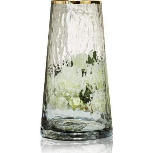 Scandinavian Hammer Pattern Glass Vase Smoky Grey Phnom Penh Art Flower Bottle Hydroponic Terrarium Wedding Home Decoration