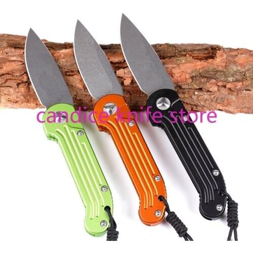 LUDT Fast Opening Folding Knife Built-in Bearing Knife Horizontal Opening Single Action D2 Blade Camping Hunting Pocket Knife