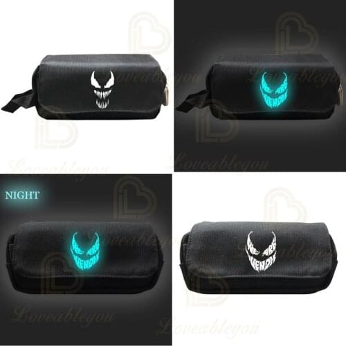 Disney Movie Heroes Pen Cosplay Pen Bags Double Zipper School Pencil Case Box Cosmetic Makeup Bag Storage Bag Purse Wallet Gift