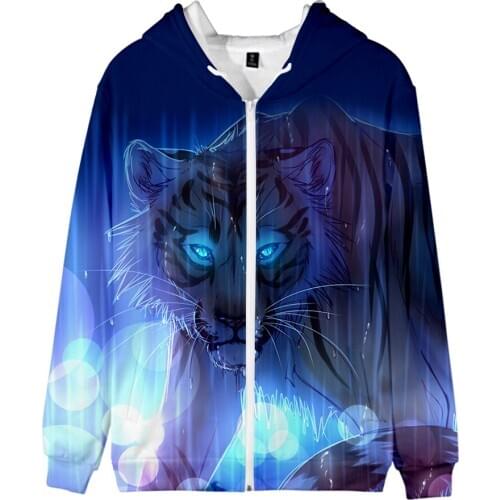 Oversized 3D Print Tiger Zipper Hoodies Men/Women Fashion Long Sleeve Hoodie Sweatshirt Casual Streetwear Animal Clothing