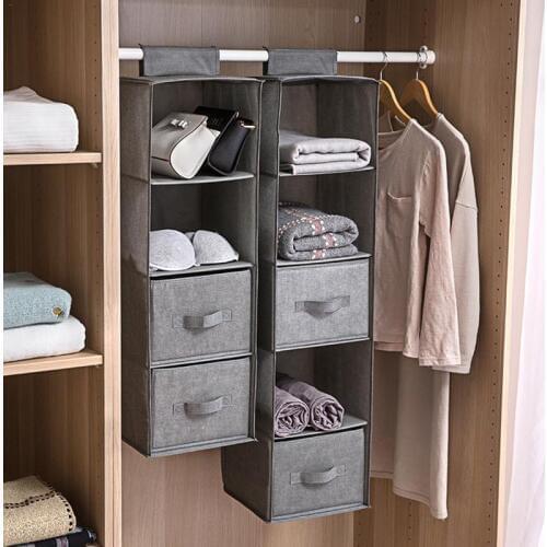46 Wardrobe Hanging Storage Bag Interlayer Drawer Type Clothes Hangers Holder Portable Organizer Hanging Closet Organizer