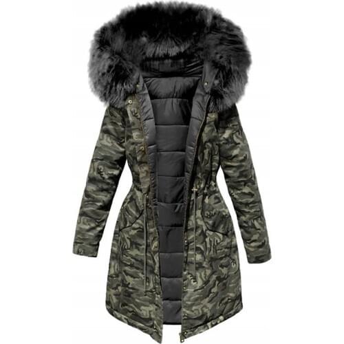 Women Winter Jacket Hooded Parkas Winter Coat Women Loose Parka Fur Collar Cotton Padded Jackets