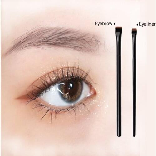 1/2Pcs Flattop Eyebrow Brush Eyeliner Brush Super Thin Eye brow Synthetic hair Makeup brush Eye Liner Professional Makeup Brush