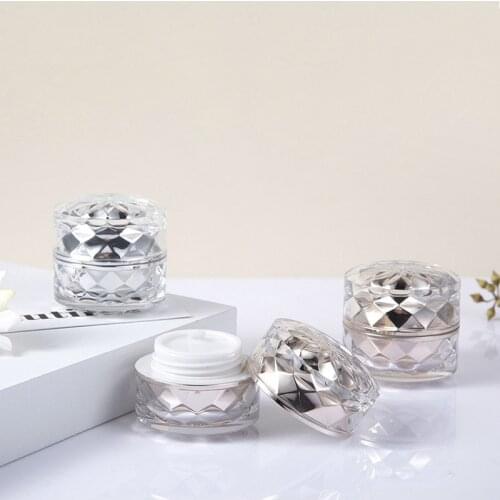 10/30/50pcs 7g Empty Upscale Refillable Clear Acrylic Cream Lotion Sample Jar Pot Containers Diamond Shape Cosmetic Bottle