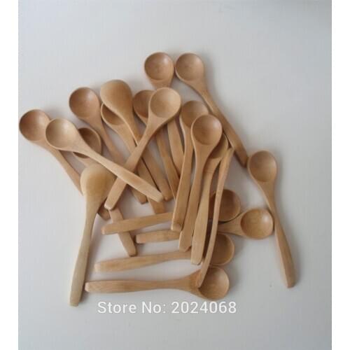 10Pcs/Set 5.1inch Wooden Spoon Ecofriendly Tableware Bamboo Scoop Coffee Honey Tea Spoon Stirrer SAL99