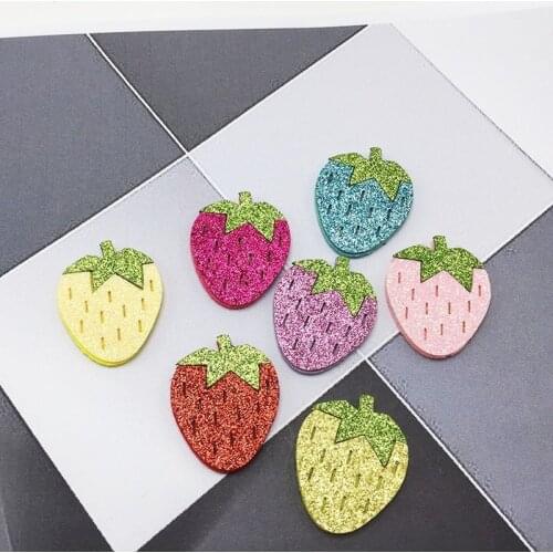 10 pcs Strawberry Ball Padded Appliques For clothes DIY Baby hair Clip headwear Decor Ornament Accessories