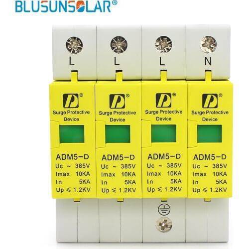 10 pieces lot High Quality Lightning Surge Protectors 4P 10KA 220V 385V Low-Voltage Surge Protection Device