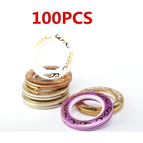 100 pcs Nano Mute Curtain Rings Curtain Accessories Roman Grommets Eyelet Rings Hole-digging Circle Slide Rings plastic curtain