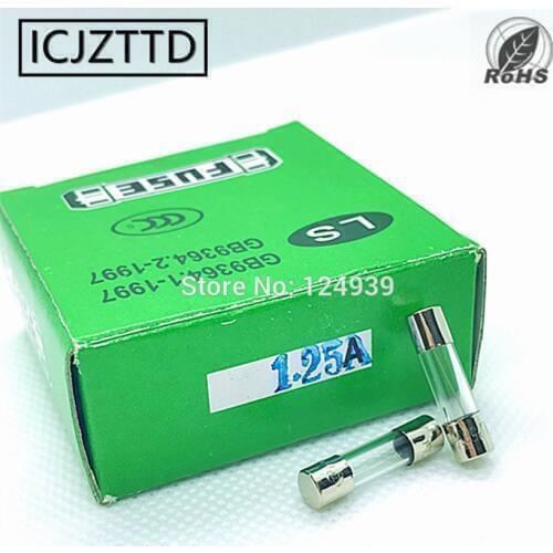 100pcs 250V 1.25A 1.5A 3.15A 6.3A 5x20 F1.25A F1.5A Fast Blow Glass Fuses F6.3A F3.15A 5*20 5MM*20MM 5*20mm Insurance Tube CCC