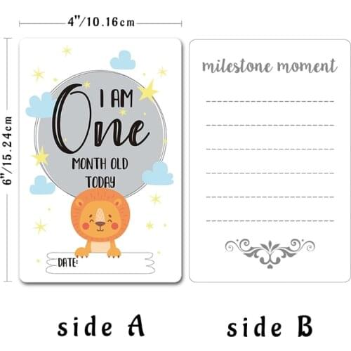 12 Pcs Month Sticker Baby Photography Milestone Memorial Monthly Newborn Kids Commemorative Card Number Photo Props