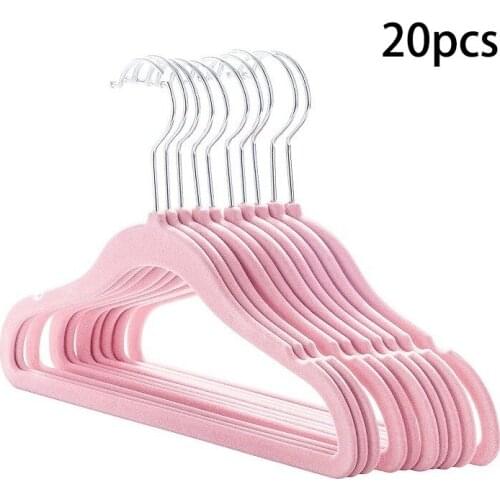 20 Pack Baby Velvet Hangers Non Slip Clothes Hangers,Ultra Thin Space Saving Kids Hangers (Pink)