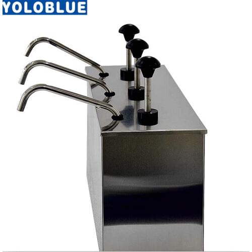 3 Bucket Sauce Dispenser Pump Squeeze Condiment Dispensing Stainless Steel