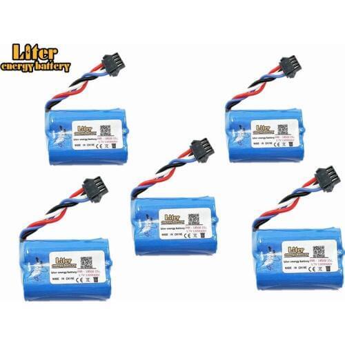 5pcs Upgrade 3.7V 1300mAh 18500 Lipo battery For UDI 001 UDI001 Huanqi 960 Remote control boat speedboat With SM-4P Plug