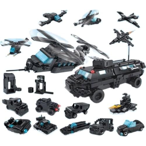 789PCS Police Stations City Bureaus Car 16-in-one Building Blocks Team Truck houses Building Blocks technology DIY Toys Gifts